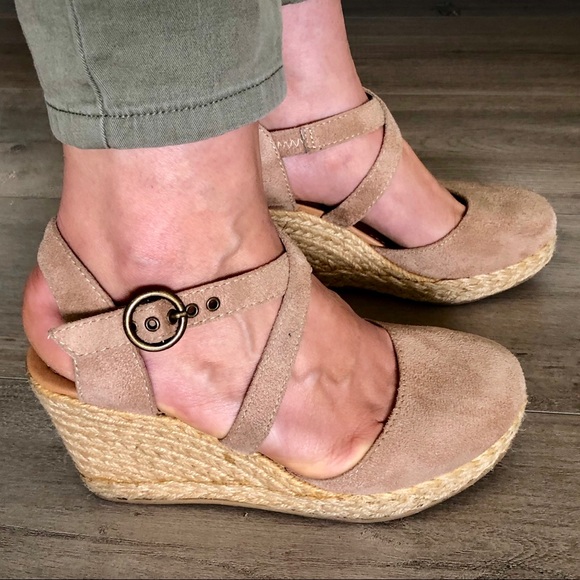 2 inch espadrille wedge sandals